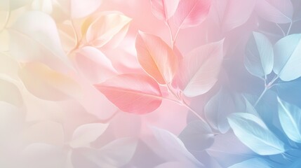 Obraz premium Pastel Dreams: A delicate and dreamy backdrop featuring soft pastel hues, with leaves gently overlapping in a subtle and soothing arrangement.