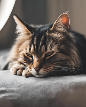 Unsleepy cat, tired cat, cat with sleepy eyes, exhausted cat, drowsy cat, relaxed cat, cat resting, sleepy feline, cat napping, cat with tired expression, sleepy cat face, cat in deep sleep, cat dozin