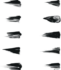 Hand drawn custom grunge brushes with rough edges, Collection of vector art brushes