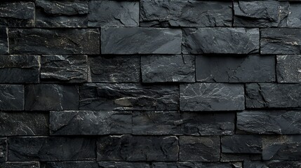 Black stone wall texture background.