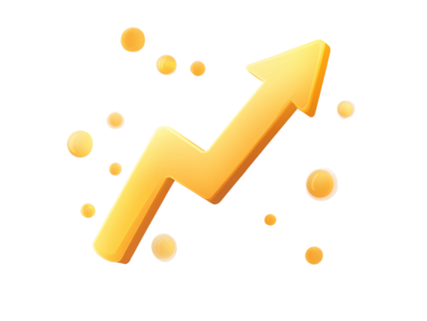 a yellow arrow pointing up - Powered by Adobe