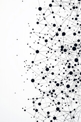 Fototapeta premium A black and white image of many dots that are connected to each other