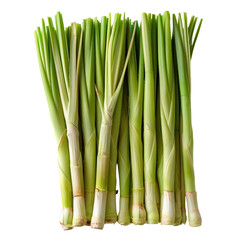 Fototapeta premium Fresh Lemongrass Texture Isolated on Transparent or White Background, PNG