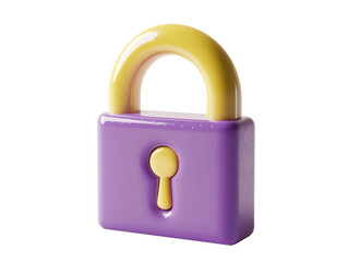 a purple and yellow lock