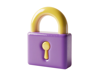 a purple and yellow lock