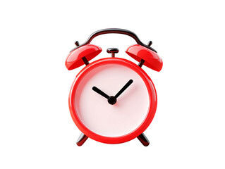 a red alarm clock with bells
