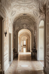 Obraz premium The hall of a luxury home exudes opulence with its Baroque interior