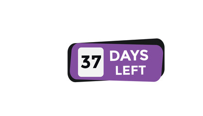 37 days left Countdown number banner templates. time icon. Vector Illustration 
