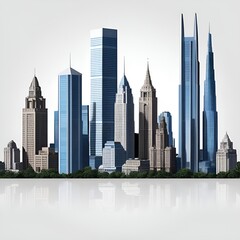 Modern Cityscape PNG Cutout for Concept Art Background