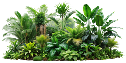 Outdoor Rainforest Graphic - Isolated Vegetation with Clipping Path, Isolated On Transparent Background, Png Cut Out