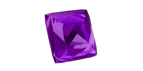 Fototapeta premium Amethyst Gem on transparent background, purple gemstone diamond isolated.