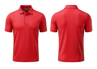 Red Polo t shirt mockup isolated on white