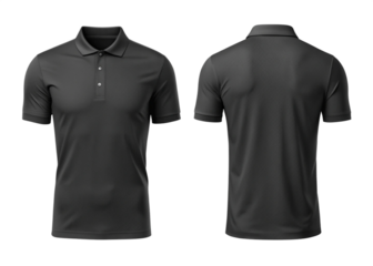 Grey mockup polo t shirt isolated on white