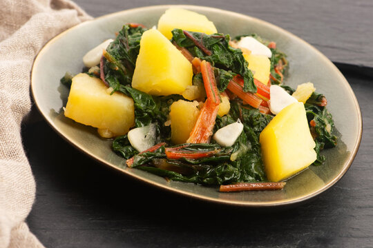 Dalmatian Blitva na leso. Blitva na leso - Swiss Chard with Potatoes , Dalmatian cuisine