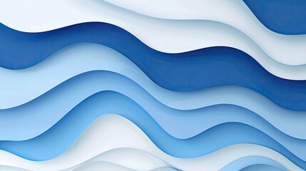 Fototapeta premium Abstract Blue and White Wavy Paper Design