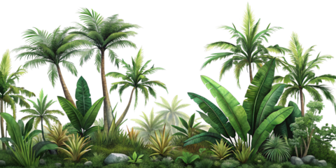 Outdoor Rainforest Graphic - Isolated Vegetation with Clipping Path