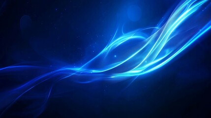 Blue abstract technology data wavy lines in holographic style