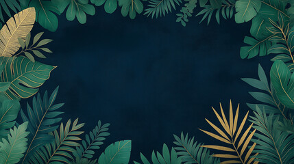 Obraz premium A green background with many leaves and a large green leaf in the center