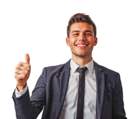 Confident Businessman Approving with a Thumbs Up