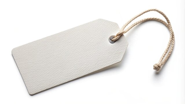 White textured cardboard luggage tag with string attachment, white, textured, cardboard, luggage tag, string, attachment