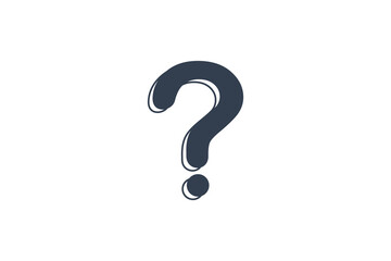 Large Question Mark. Simple Icon With Outline Isolated On White Background. Flat Vector Icon Design Template Element.