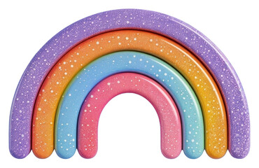 PNG Celestial graphic of single rainbow icon confectionery horseshoe sweets.