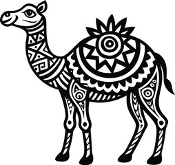 decorative tribal camel silhouette illustration