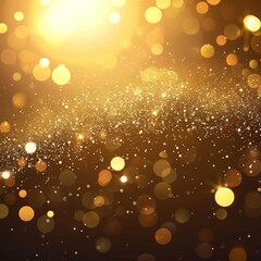 Elegant Gold Bokeh Background with Glittering 