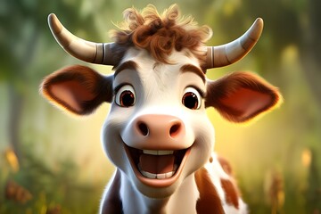 portrait of a smiling cow