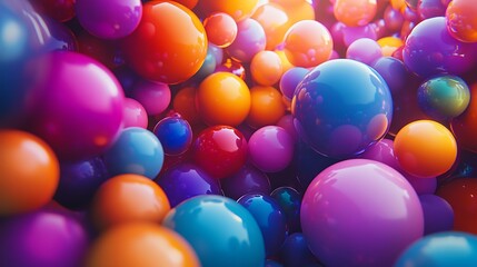 A Close-Up of Brightly Colored Spheres