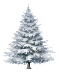 Fototapeta premium PNG Snowy christmas tree plant white fir.