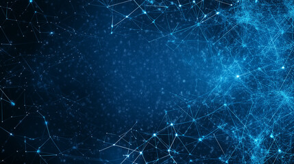 A blue background with purple and blue dots that look like stars