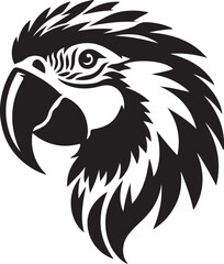 Macaw icon silhouette vector art illustration with white background