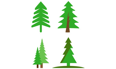 set pine tree vector logo template