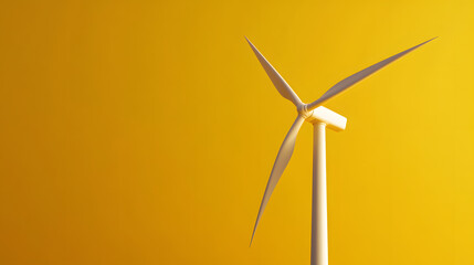 Fototapeta premium concept idea eco power energy wind turbine, yelllow color