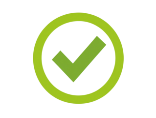 a green check mark in a circle