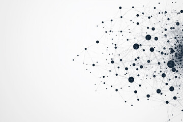 Obraz premium A black and white image of many dots that are connected to each other