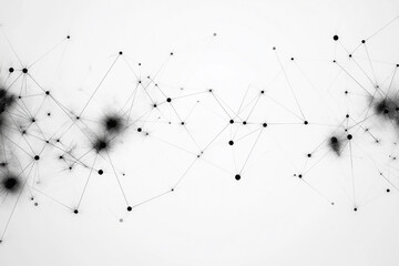 A black and white image of many dots that are connected to each other