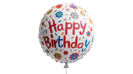 Happy Birthday Balloon - A balloon printed with a festive \"Happy Birthday\" message