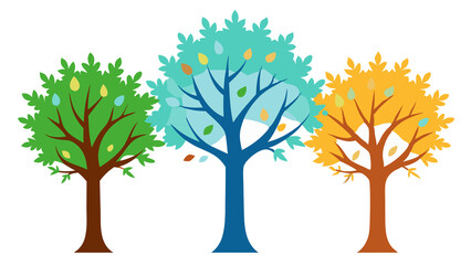 Obraz premium Seasons of Tree - Transparent Background PNG