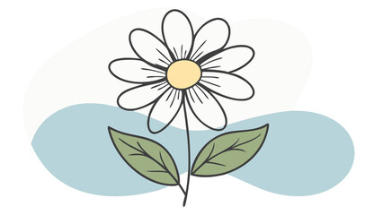 Outline of Wildflower Graphic - Isolated Flower Design with Clipping Path