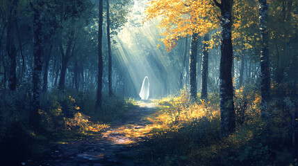 Obraz premium sunset in the forest