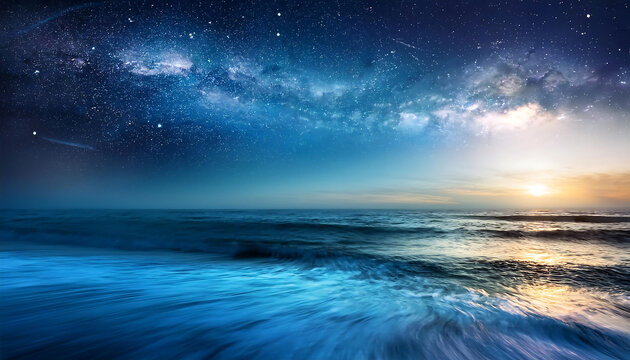 cosmic waterscape vastness universe meets tranquil beauty otherworldly ocean