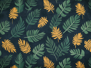 A colorful drawing of leaves with a variety of colors and sizes