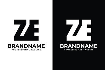 Letters ZE Monogram Logo, suitable for any business with ZE or EZ initials