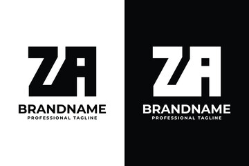 Letters ZA Monogram Logo, suitable for any business with ZA or AZ initials