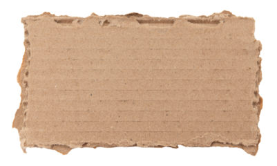 Piece of torn cardboard on a white background. Torn cardboard isolate