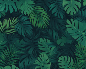 A green leafy background with a white background