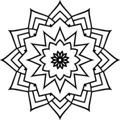 Black and White Floral Mandala Background Design