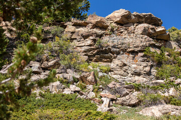 Colorado Backcountry Red Rocks, Natural Rocks in Colorado Mountains